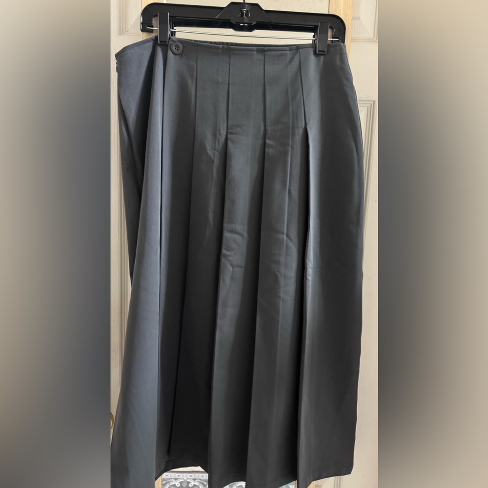 Editors Market Charcoal grey pleated Midi Skirt